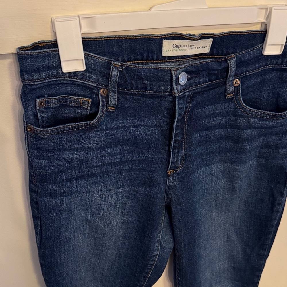Gap Women’s True Skinny Jeans Dark Wash Stretch Denim Pants Size 29 Regular - Picture 2 of 4